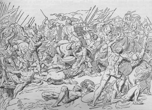 Szókratész a potidaeai csatában, ie 432-ben, 1908-ban alkotó: Unbekannt