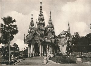 A Shwedagon pagoda déli bejárata, Yangon, 1900. alkotó: Unbekannt