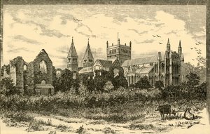 Southwell Minster és a palota romjai, 1898. alkotó: Unbekannt