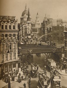 St. Martins Ludgate tornya, St. Pauls tömegével szemben, c1935. alkotó: Unbekannt