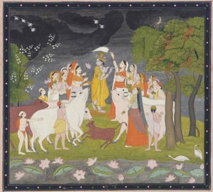 Sri Krsna fuvolával, kb. 1790-1800. alkotó: Unbekannt