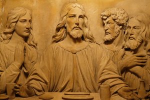 Szent Barth templom - Az utolsó vacsora a keresztelőkamrában az oltártól északra - New York, Egyesült Államok alkotó: Unbekannt