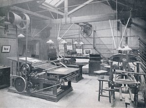 St. Bride Alapítványi Iskola. Magasnyomógépterem, 1917 alkotó: Unbekannt