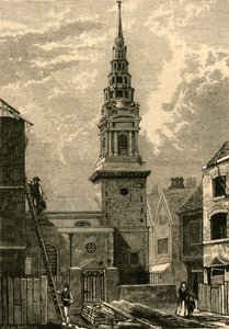 St. Brides Church, Fleet Street, 1824, 1897. alkotó: Unbekannt