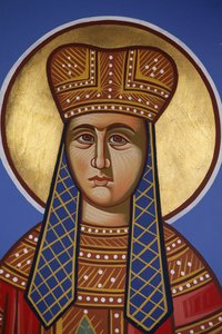 Szent Ilona freskó a Pedoulas ortodox templomban, Ciprus, 20150510, Pedoulas, Ciprus alkotó: Unbekannt