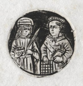 Szent Lőrinc és Szent Lúcia, c. 1487. alkotó: Unbekannt