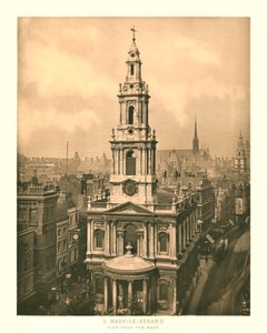 St Mary-le-Strand, Nyugati kilátás, 19. század közepe-vége. alkotó: Unbekannt