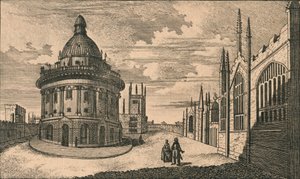 St. Marys Church és Radcliffe Könyvtár Oxfordban, XVIII. század. alkotó: Unbekannt