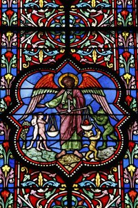 Ólomüveg Notre Dame de Bayeux katedrálisban, Bayeux, Franciaország alkotó: Unbekannt