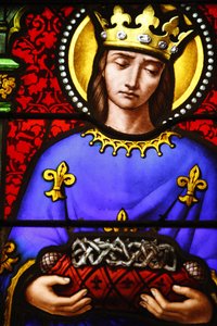Ólomüveg a Szent Pál-templomban, Lyon: Szent Lajos töviskoronát hordozva, Lyon, Franciaország alkotó: Unbekannt
