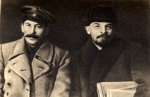 Sztálin és Lenin, orosz bolsevik forradalmi vezetők, Moszkva, Oroszország, 1919 alkotó: Unbekannt
