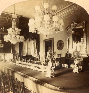 State Dining Room, Presidents Mansion, Washington, D.C., Egyesült Államok, 1900. alkotó: Unbekannt