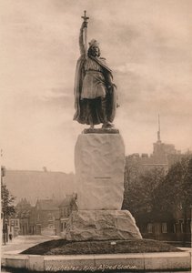 Nagy Alfréd király szobra, Winchester, Hampshire, XX. század eleje alkotó: Unbekannt