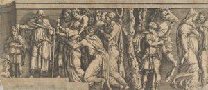 Niobe és imádói szobra Apollónnal és Dianával és más figurákkal, 1543-47. alkotó: Unbekannt