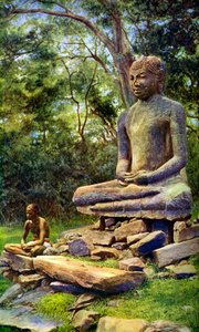 Kő Buddha, Anuradhapura múlt dicsőségének emléke, Ceylon, 1924 alkotó: Unbekannt