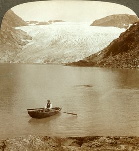Szilárd jégpatak Hardanger gleccser és tó, ahol olvad, Norvégia, c1905. alkotó: Unbekannt