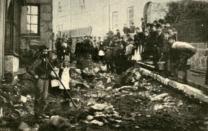 Street St. Ives-ben egy árvízi látogatás után, 1901. alkotó: Unbekannt