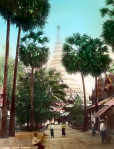 A Shwedagon Pagoda felé vezető utca, Rangoon, Burma, 19. század vége vagy 20. század eleje alkotó: Unbekannt
