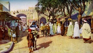 Utcai jelenet, Kairouan, Tunézia, 1924 alkotó: Unbekannt