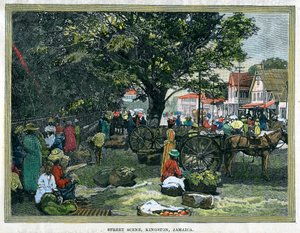 Utcai jelenet, Kingston, Jamaica, 1880 alkotó: Unbekannt