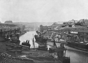 Sunderland – Felnézve a folyóra a hídról, 1895 alkotó: Unbekannt