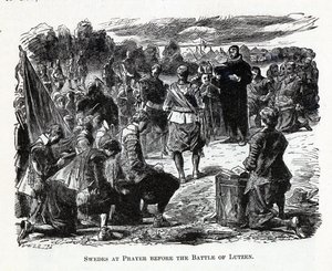 Svédek az imában a lützeni csata előtt, 1882 alkotó: Unbekannt