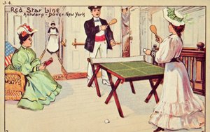 Asztalitenisz a Red Star Line személyszállító hajó fedélzetén, 1907. alkotó: Unbekannt