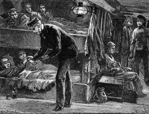 Egy beteg ír emigráns pulzusmérése a hajó fedélzetén, 1840-es évek, 1890 alkotó: Unbekannt