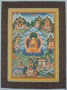 Tangka Buddhával, 19. század. alkotó: Unbekannt