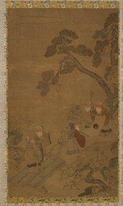 Gobelin: öt bölcs egy kertben, fenyők alatt, Ming-dinasztiától Csing-dinasztiáig, 1368-1911. alkotó: Unbekannt
