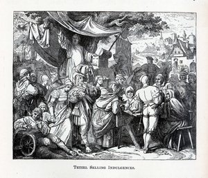 Tetzel Kényeztetések eladása, 1882 alkotó: Unbekannt