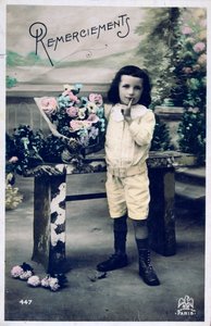 Köszönöm, szüreti francia képeslap, c1900 alkotó: Unbekannt