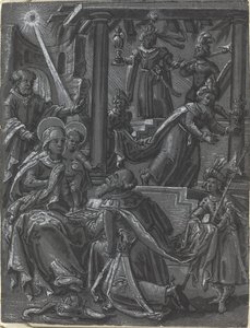 A királyok imádása [recto], c. 1600. alkotó: Unbekannt