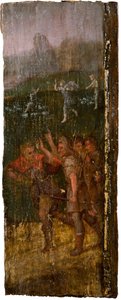 A pásztoroknak megjelenő angyal a háttérben, 1600. alkotó: Unbekannt