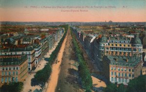 Az Avenue des Champs-Elysees, Párizs, 1920 alkotó: Unbekannt