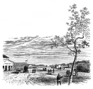 A laktanya Meerutban, India, 1850-es évek, 1888 alkotó: Unbekannt