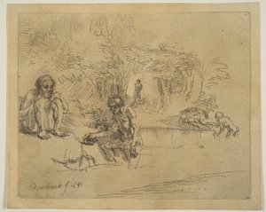 A fürdőzők, 1651. alkotó: Unbekannt