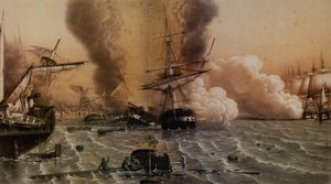 A szinopi csata 1853. november 30-án, a XIX. század közepén. alkotó: Unbekannt