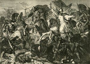 Ratisbon püspöke az augsburgi csatában, Lechfeld csata 955, 1890. alkotó: Unbekannt