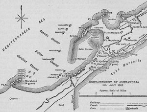Alexandria bombázása: térképvázlat, 1902 alkotó: Unbekannt