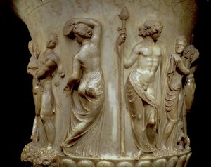 A Borghese-kráter vagy váza, Dionüszoszt és menádjait ábrázoló domborműrészlet, görög, neoattika, Kr.e. 2. század vége (márvány) alkotó: Unbekannt