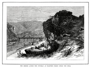 A Potomac hídja a Harpers Ferrynél, Nyugat-Virginia, USA, 1877 alkotó: Unbekannt