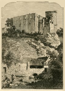 Falaise kastélya és Arlette szökőkútja, 1890. alkotó: Unbekannt
