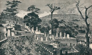 A temetődomb Nagaszakiban, Japánban, a város modern terjeszkedése előtt, 1907 alkotó: Unbekannt