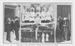 Az elveszett Titanic séfjei és a White Star irodáinak látogatói, 1912. április 20. alkotó: Unbekannt