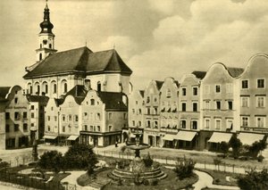 A Szent György-templom, Schärding am Inn, Felső-Ausztria, 1935. alkotó: Unbekannt