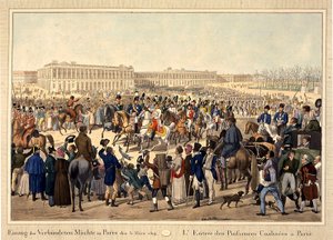 A koalíciós hadsereg 19. század elején, 1814. március 31-én belép Párizsba. alkotó: Unbekannt