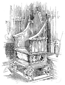 A koronázási szék, Westminster Abbey, London, 1900 alkotó: Unbekannt