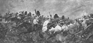 A krími háború, 1854-56: A skót szürkék gyűlése Balaclavánál, 1901. alkotó: Unbekannt