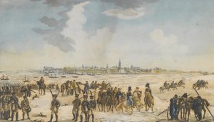 Az orosz hadsereg átkelése a Rajnán Düsseldorf mellett, 1814. január 13. alkotó: Unbekannt